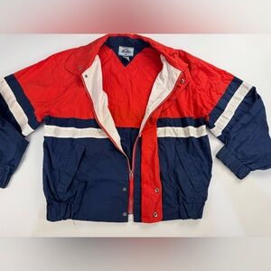 Vtg Cambridge Classics Bomber Jacket Mens Medium Cotton Zip Up Wind Breaker Red